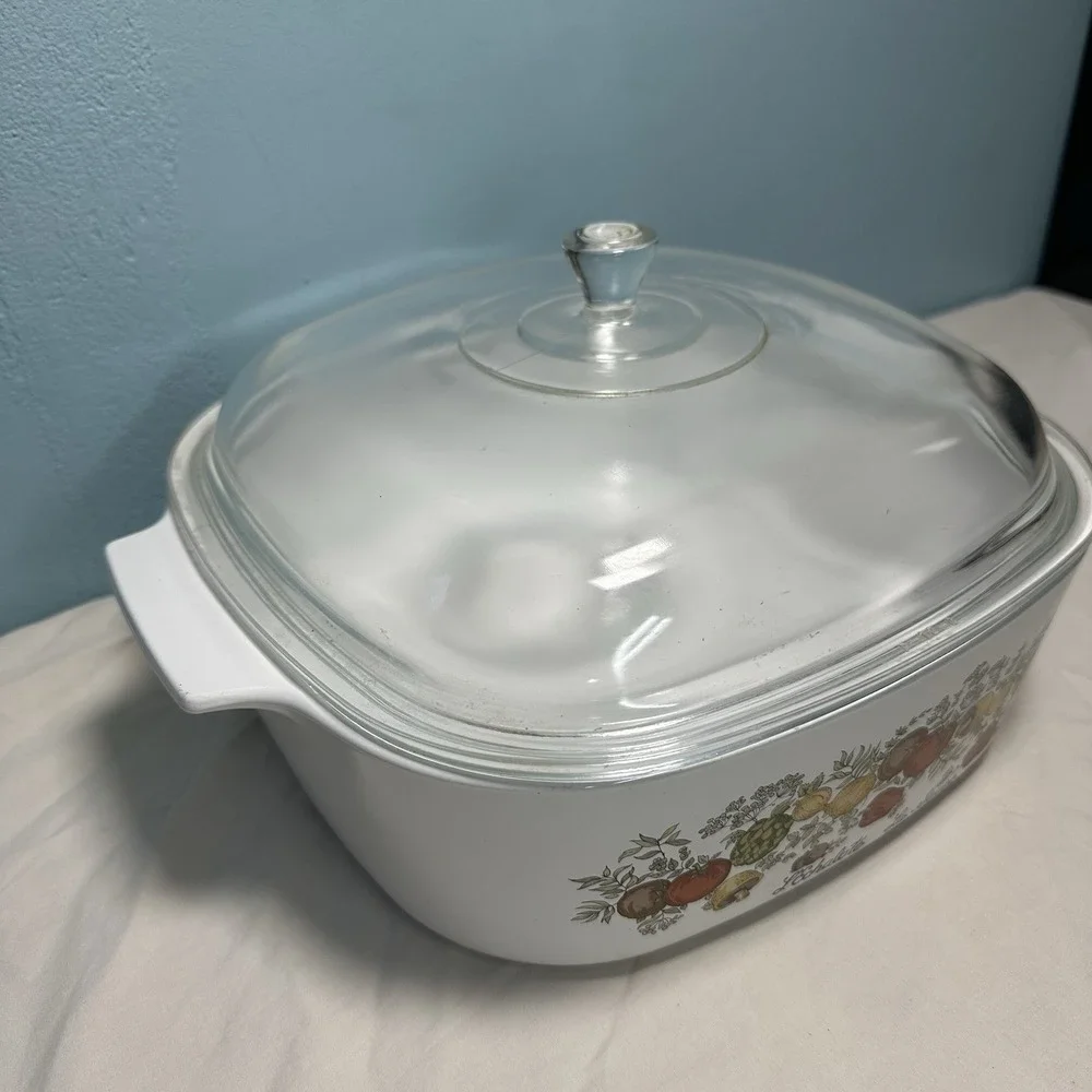 Vintage Corning Ware Spice of Life 4 Quart Casserole Dish A-48-B Lid P-12-C